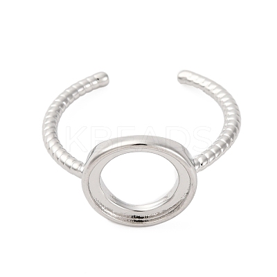 Brass Open Cuff Ring Components KK-U074-08P-1