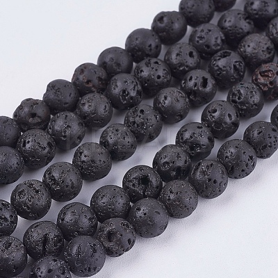 Natural Lava Rock Bead Strands LS-G-R193-18-6mm-1