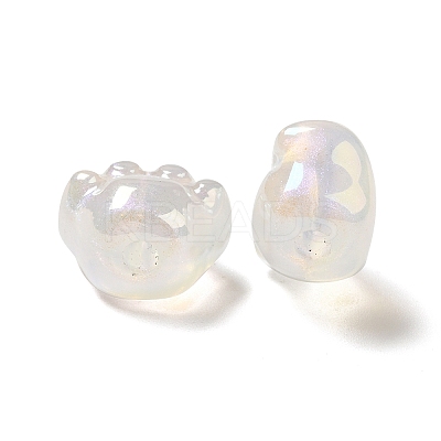 UV Plating Rainbow Iridescent Acrylic Beads PACR-M002-08A-1