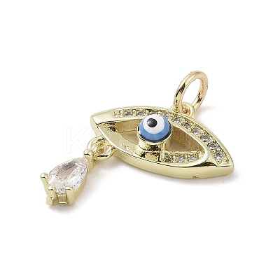 Real 18K Gold Plated Brass Micro Pave Cubic Zirconia Pendants KK-L209-069G-04-1