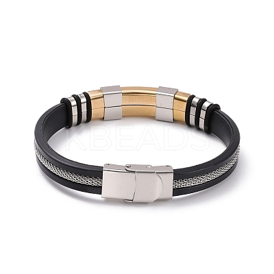 Men's Silicone Cord Bracelet LS-BJEW-M206-02P-1