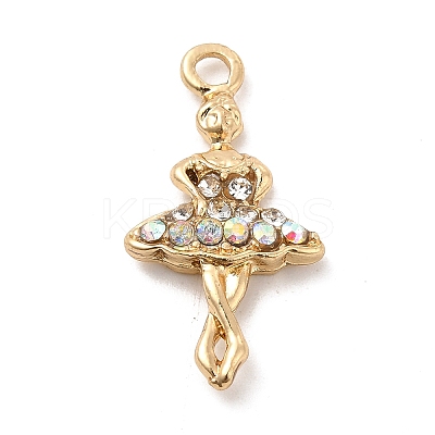 Rack Plating Alloy Rhinestone Pendants ALRI-M006-05G-1