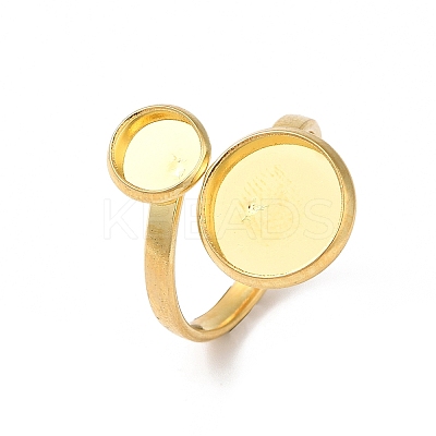 304 Stainless Steel Open Cuff Ring Findings STAS-E124-05F-G-1