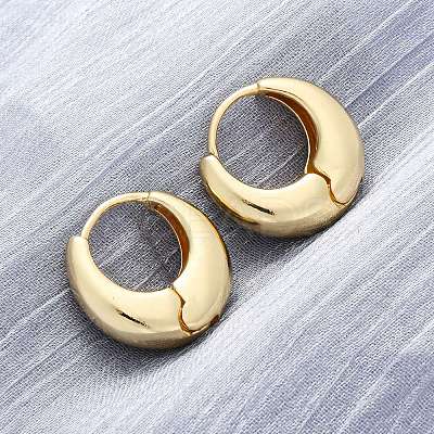Rack Plating Brass Thick Hoop Earrings for Men Women LS-EJEW-F288-06G-1