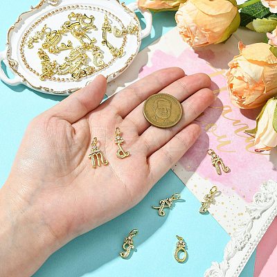 26Pcs 26 Styles Brass Micro Pave Cubic Zirconia Pendants KK-CJ0002-50-1