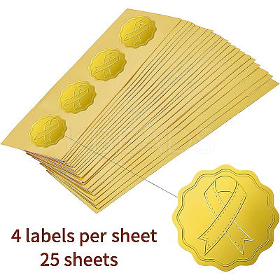 Plastic Self Adhesive Gold Foil Embossed Stickers DIY-WH0211-172-1