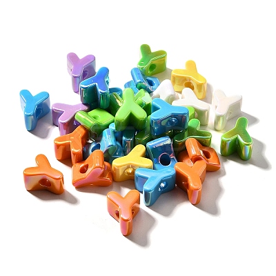 UV Plating Opaque Acrylic European Beads SACR-Z007-01Y-1