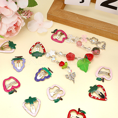 42Pcs 7 Styles Iron & Enamel Snap Hair Clips PHAR-SC0001-003-1