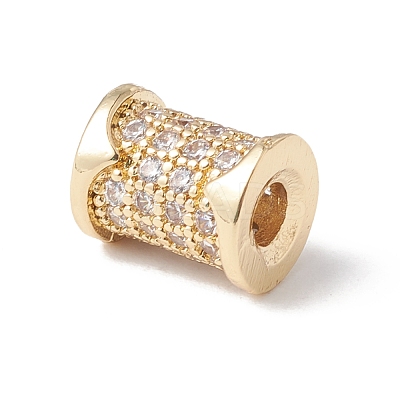 Eco-Friendly Rack Plating Brass Micro Pave Cubic Zirconia Beads KK-F835-24B-G-1