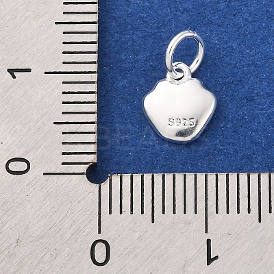 925 Sterling Silver White Enamel Paw Print Charms STER-D303-04S-1