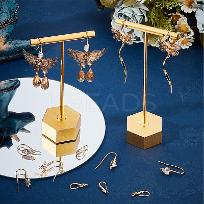 16Pcs 4 Style Brass Earring Hooks KK-BBC0012-53-1
