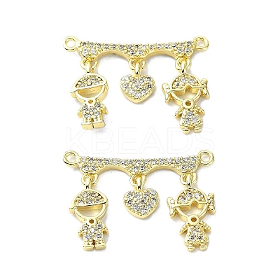 Rack Plating Brass Micro Pave Clear Cubic Zirconia Pendants KK-R157-12A-G-1
