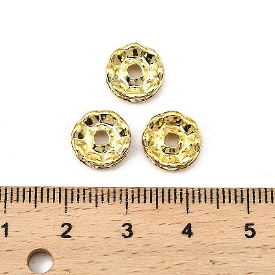 Brass Grade A Crystal Rhinestone Spacer Beads X-RB-A006-10MM-G-1