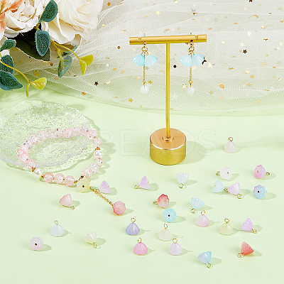 112Pcs 7 Styles Two Tone Acrylic Charms PALLOY-HY00033-1