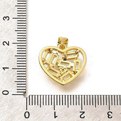 Rack Plating Brass Micro Pave Cubic Zirconia Pendants KK-L226-001G-04-1
