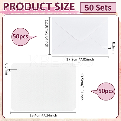 50Pcs Wood Pulp Cotton Blank Greeting Cards DIY-WH0816-027A-1
