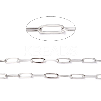 Tarnish Resistant 304 Stainless Steel Paperclip Chains CHS-O010-03P-1