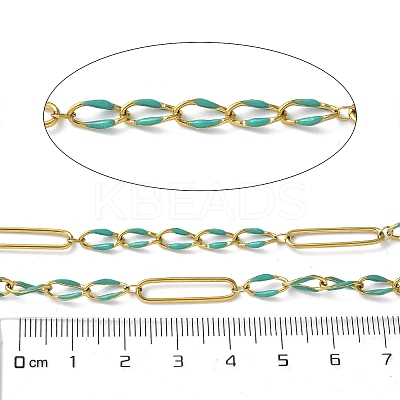 304 Stainless Steel Enamel Figaro Chains CHS-U003-02G-08-1