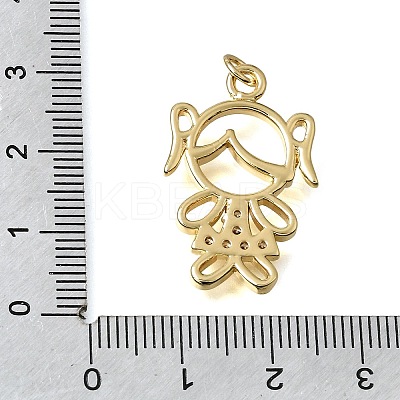 Brass Micro Pave Clear Cubic Zirconia Pendants CU-CBA637A-06G-B-1