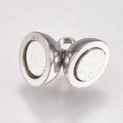 Tarnish Resistant 304 Stainless Steel Magnetic Clasps with Loops LS-STAS-G173-05P-6mm-1