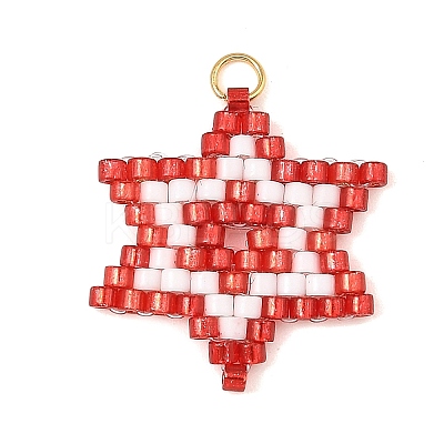 Glass Seed Beads Pendants PALLOY-MZ01457-03-1