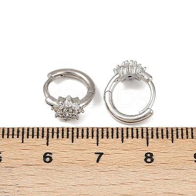 Brass Micro Pave Cubic Zirconia Hoop Earrings EJEW-S277-07P-A-1