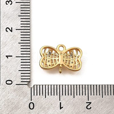 Brass Micro Pave Cubic Zirconia Bowknot Connector Charms KK-B152-09B-G-1