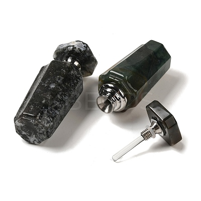 Natural Moss Agate Dropper Perfume Bottles DJEW-H010-03P-04-1