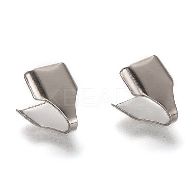 Tarnish Resistant 304 Stainless Steel Folding Crimp Ends X-STAS-G122-09P-C03-1