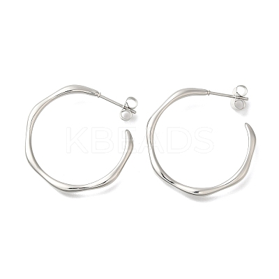 304 Stainless Steel Ring Stud Earrings for Women EJEW-S227-57P-1