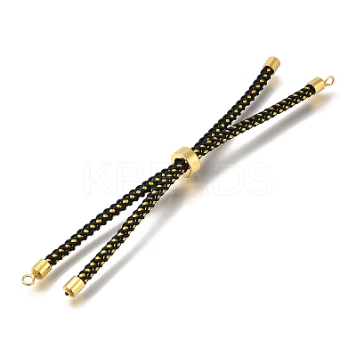 Braided Cotton Cord Slider Bracelet Making MAK-R001-01G-08-1