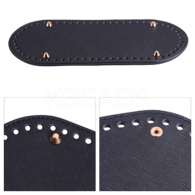 PU Leather Oval Long Bottom for Knitting Bag FIND-WH0032-01A-1
