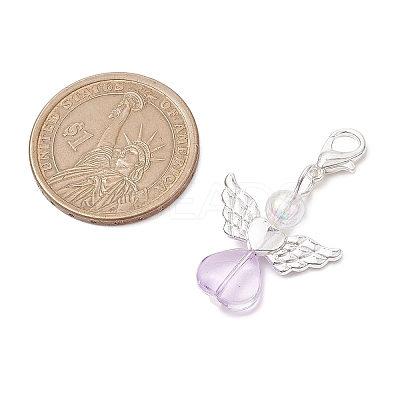 Heart Angel Acrylic Pendant Decorations HJEW-JM02538-02-1
