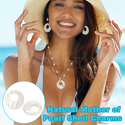 40Pcs Shell Pearl Pendants SSHEL-GA0001-18-1