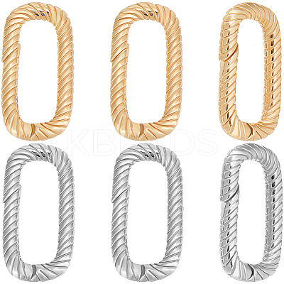 10Pcs 2 Colors Brass Spring Gate Rings KK-BBC0014-13-1