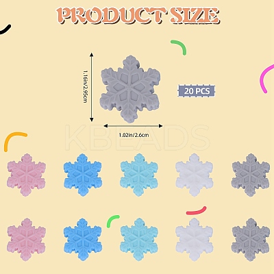 20Pcs 5 Colors Snowflake Food Grade Eco-Friendly Silicone Focal Beads SIL-SZ0001-21-1