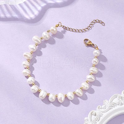 Natural Cultured Freshwater Pearl Beaded Bracelets for Women BJEW-JB13320-1