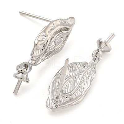 Rack Plating Brass Studs Earrings Finding KK-T072-09P-1