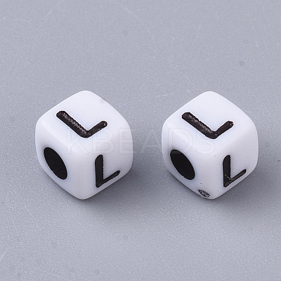 White Opaque Acrylic Beads MACR-R869-02L-1