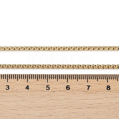 PVD Vacuum Plating 304 Stainless Steel Box Chain Necklaces NJEW-P244-01G-1