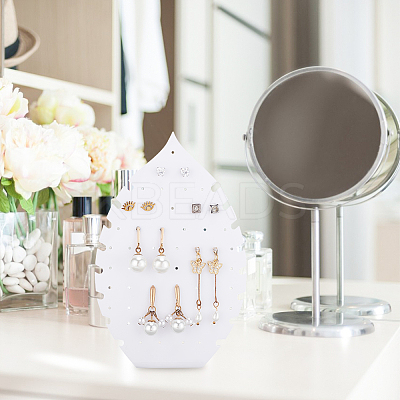 4Pcs Leaf Shaped Acrylic Slant Back Earring Display Stands EDIS-FG0001-62-1