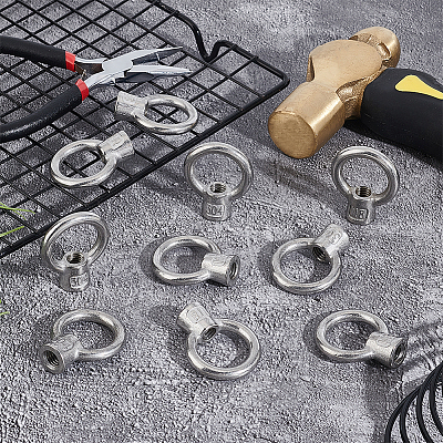 10Pcs 304 Stainless Steel Lifting Eye Nuts FIND-UN0001-75B-1