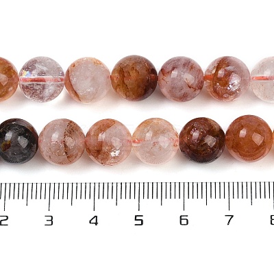 Natural Hematoid Quartz/Ferruginous Quartz Beads Strands G-U026-A09-10mm-1