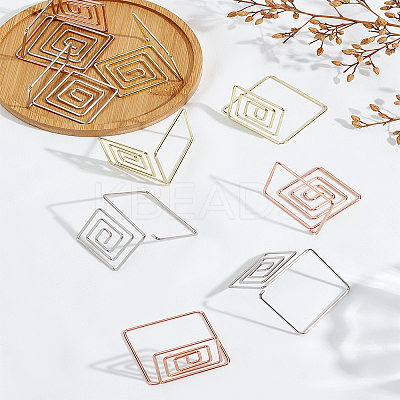 12Pcs 3 Colors Carbon Steel Place Card Holders AJEW-LP0010-24-1