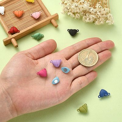 12 Sets 12 Colors Spray Painted Alloy Magnetic Clasps PALLOY-CJ0002-31-1