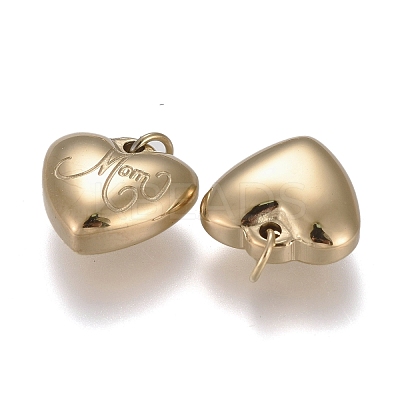 Mother's Day Ion Plating(IP) 304 Stainless Steel Charms STAS-I164-006G-1