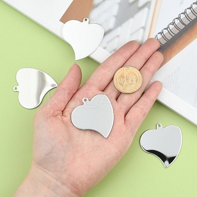 Tarnish Resistant 201 Stainless Steel Heart Stamping Blank Tag Pendants STAS-S031-16-1