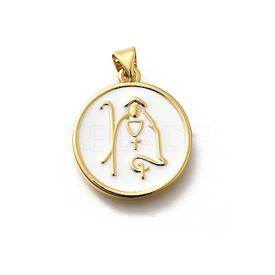 Brass Enamel Pendants KK-P295-02G-02-1