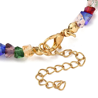 3Pcs 3 Colors Alloy Cross Charm Bracelets BJEW-JB12323-1