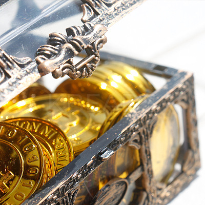 Rectangle Plastic Transparent Antique Pirate Treasure Boxes LS-PW-WG47828-01-1